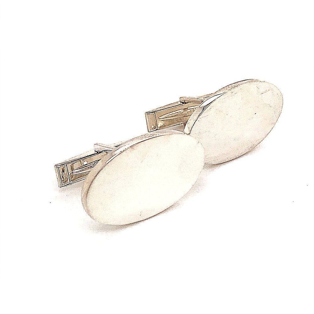 Tiffany & Co Estate Sterling Silver Wide Oval Cufflinks 19 Grams TIF142